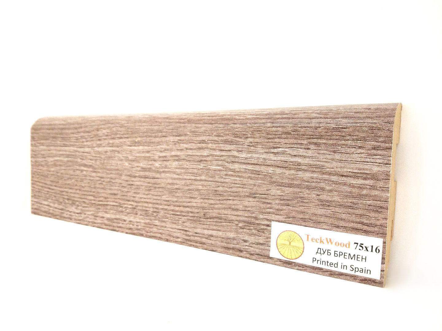 Плинтус МДФ ламинированный TeckWood Дуб Бремен 2150×75×16